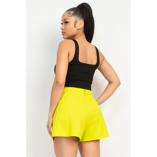Square Neck Corset Top - Black