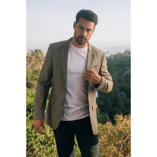Platini Men's Modern Fit Blazer - Grey
