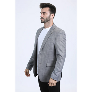 Platini Men's Modern Fit Blazer - Grey