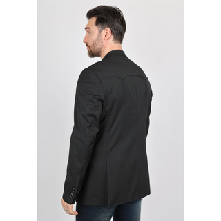 Platini Men's Black Western Sport Coat w/ Elbow Patch - Black