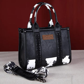 Wrangler Cow Print Concealed Carry Tote/Crossbody - Black