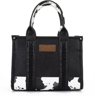 Wrangler Cow Print Concealed Carry Tote/Crossbody - Black