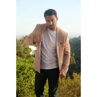 Platini Men's Modern Fit Blazer - Pink