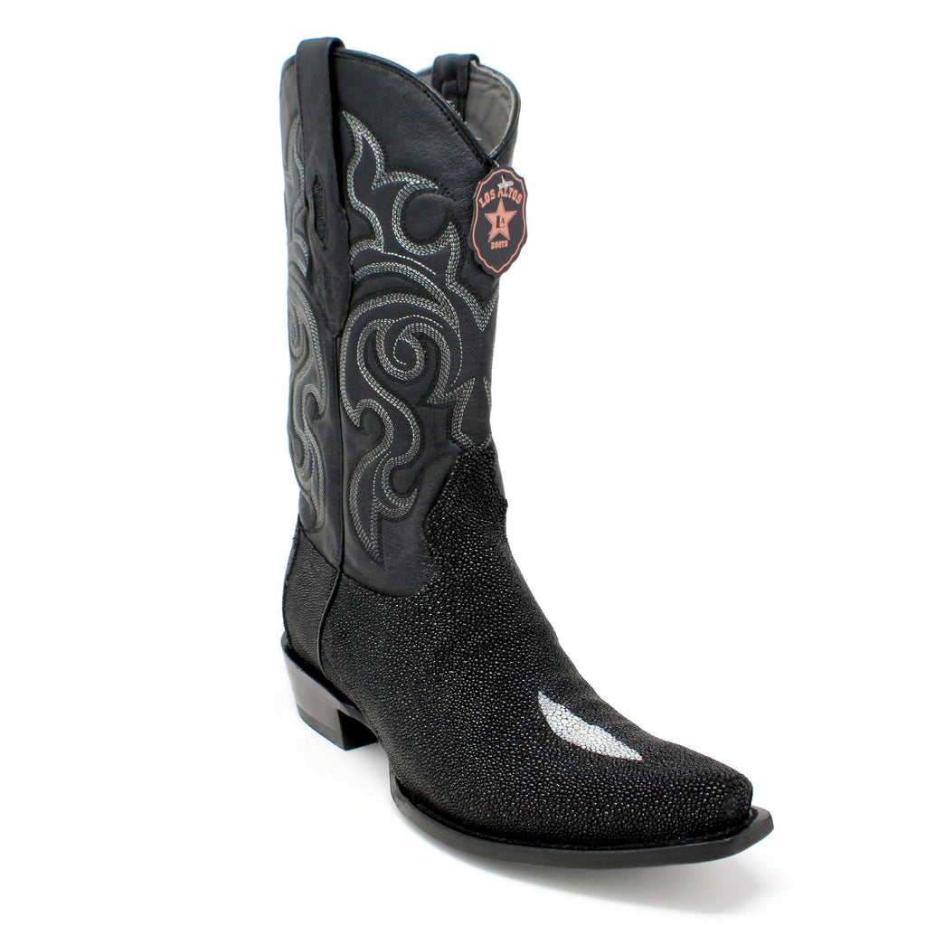 Los Altos Men's Exquisite Black Genuine Single Stone Stingray Boots main image 1