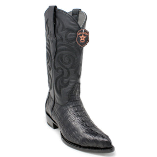 Los Altos Caiman Tail J Toe Cowboy Boot - Black