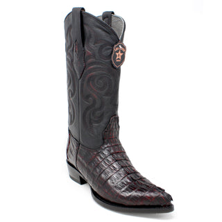 Los Altos Caiman Tail J Toe Cowboy Boot - Black Cherry