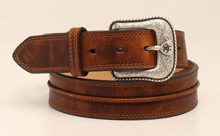 Ariat Men's Brown Half Center Bump Western Belt