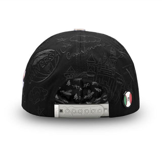 Back view of LA X Mexicans Cap with California embroidery and baseball pin with Mexican flag patch