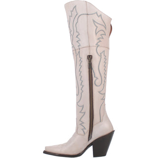 Dan Post Women's Loverly Leather Snip Toe Fashion Boot - White