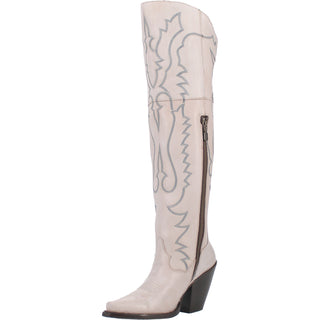 Dan Post Women's Loverly Leather Snip Toe Fashion Boot - White