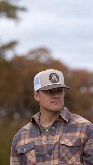 "Quanah" Hooey Hat Tan/White with Brown/White Circle Patch