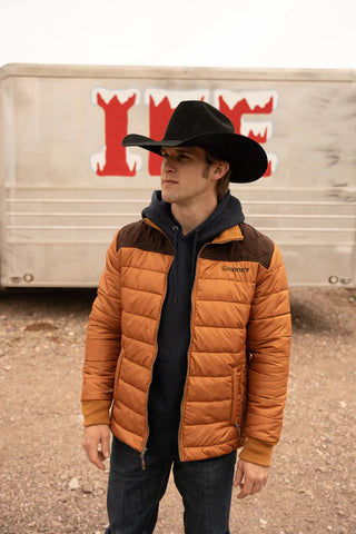 Hooey Puffer Jacket Tan with Brown