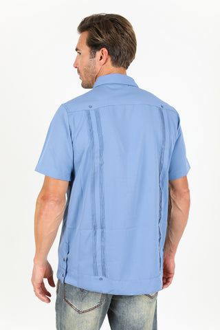 Men's Modern Blue GUAYABERA Shirt