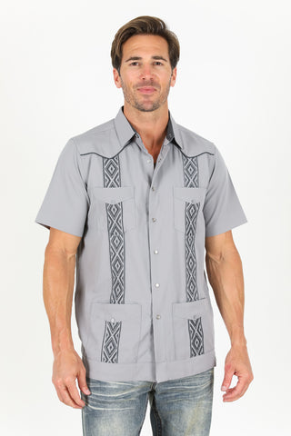 Men's Modern Grey GUAYABERA Shirt