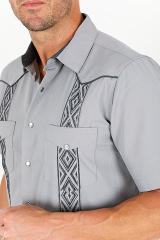 Men's Modern Grey GUAYABERA Shirt