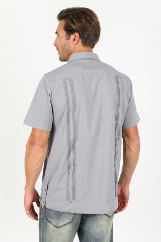 Men's Modern Grey GUAYABERA Shirt