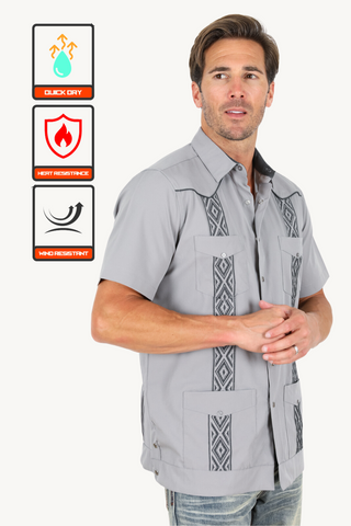 Men's Modern Grey GUAYABERA Shirt