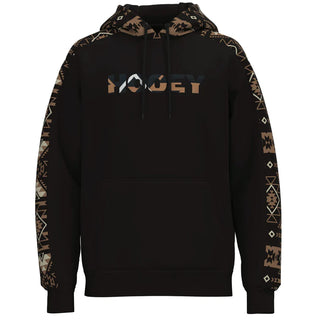Hooey "Canyon" Black Hoodie with Aztec Print Accents