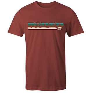 "Rodeo" Men's Crimson T-Shirt w/ Serape