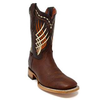 Artillero Traditional Square Toe Cowboy Boot- Brown