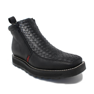 Artillero Men's Petatillo Double Zipper Ankle Boot- Black