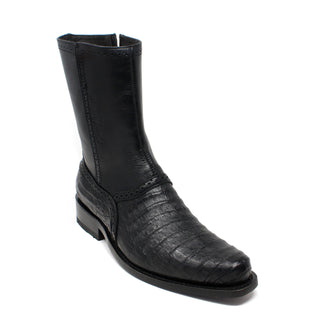 Los Altos Caiman Belly Dress Boot - Black
