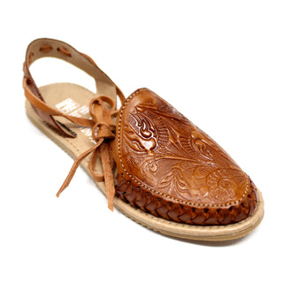 "Flor" Women's Lace-Up Huaraches- Honey