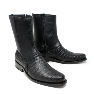 Los Altos Caiman Belly Dress Boot - Black
