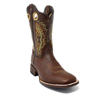 Artillero Grizzly Square Toe Cowboy Boot- Brown