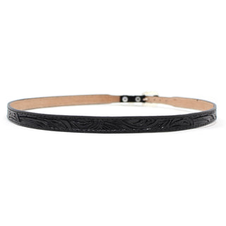 Handmade Tooled Leather Hat Band - Black