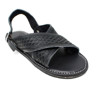 "Alfredo" Men's Cruzado Huaraches - Black / Black