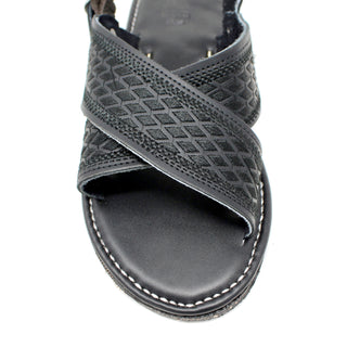 "Alfredo" Men's Cruzado Huaraches - Black / Black