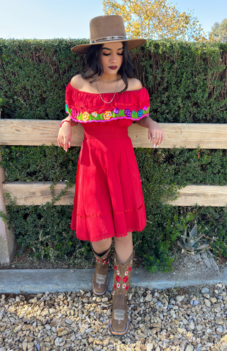 Bandoleros Rose Squared Toe Cowgirl Boots