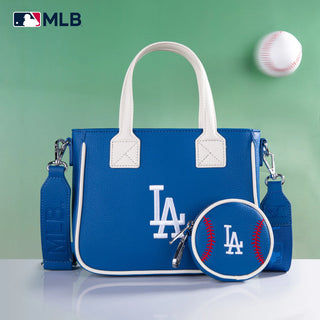 MLB Los Angeles Dodgers Team Tote/Crossbody with Baseball Coin Pouch - Blue