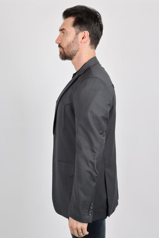 Platini Men's Black Western Sport Coat w/ Elbow Patch - Charcoal