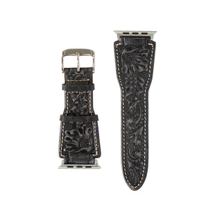 Nocona Black Floral Watch Band