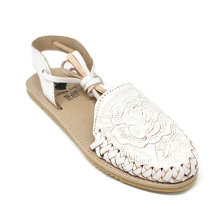 "Flor" Women's Lace-Up Huaraches- White