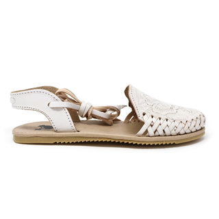 "Flor" Women's Lace-Up Huaraches- White
