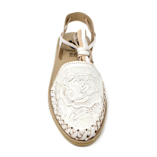 "Flor" Women's Lace-Up Huaraches- White