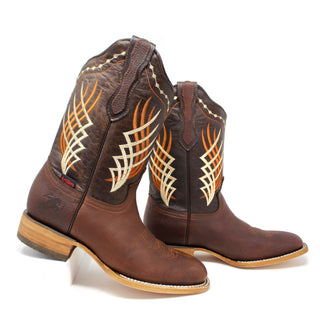 Artillero Traditional Square Toe Cowboy Boot- Brown