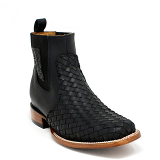 Ranchers Black Petatillo Rodeo Toe Ankle Boot