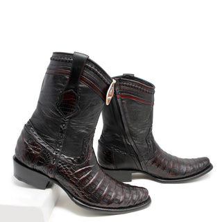 King Exotic Dubai Caiman Belly Cowboy Boot - Black Cherry