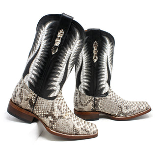 Ranchers Natural Python Rodeo Toe Cowboy Boots