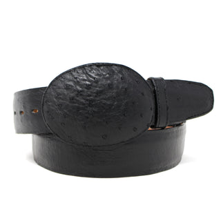 Los Altos Smooth Ostrich Belt- Black