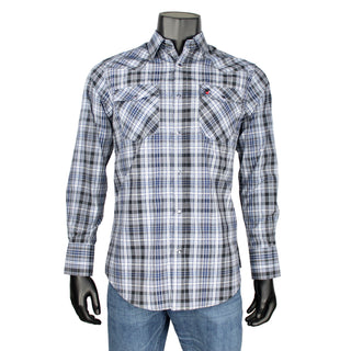 Bandoleros Western Cowboy Plaid Shirts - Blue & Black