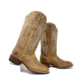 Artillero Square Toe Cowgirl Boot- Desert Tan