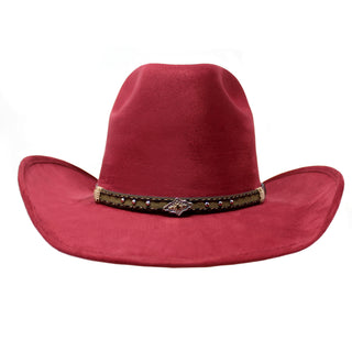 Charlie Vaquero Moksman Suede Hat - Burgundy