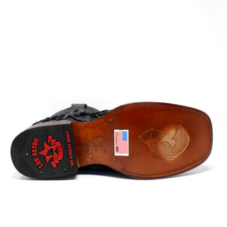 Los Altos Pirarucu Square Toe Cowboy Boot - Black