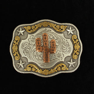 Nocona Men's Rectangle Copper Cactus Buckle