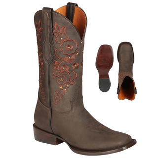 El General Women’s Rodeo Boots Crazy Leather - Brown